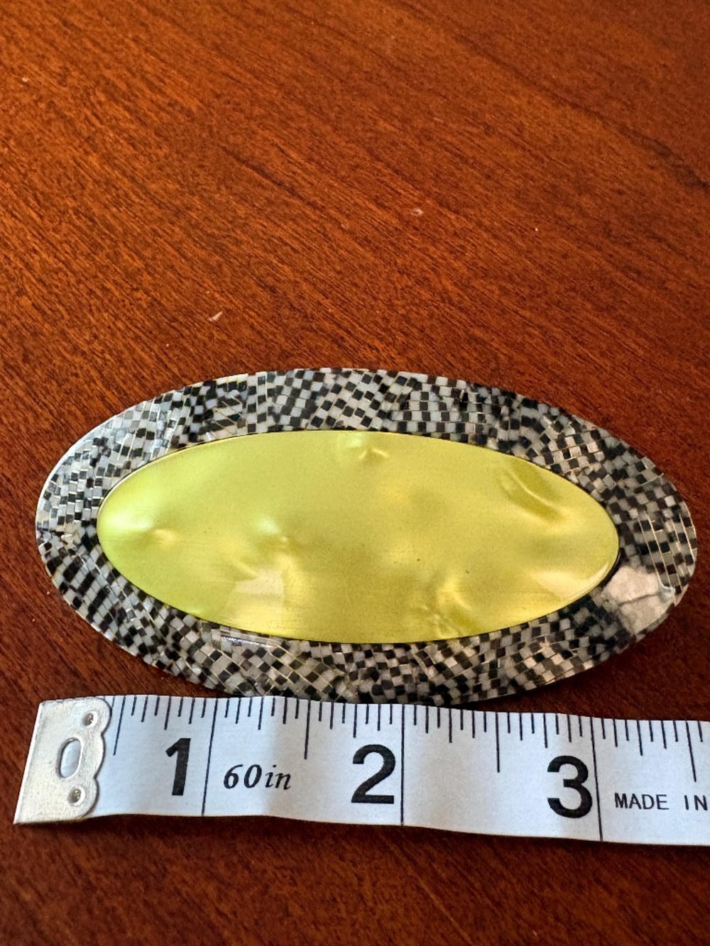 Vintage 1980s Mid-Century Mod / Art Deco Style Hair Barrette - Made in France 🇫 - Picture 5 of 6
